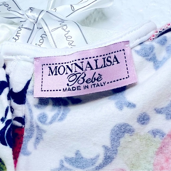 ♥️HP Monnalisa Strawberry Shortie Romper 18M Red White Blue Bow Snaps Worn Once - Picture 6 of 10